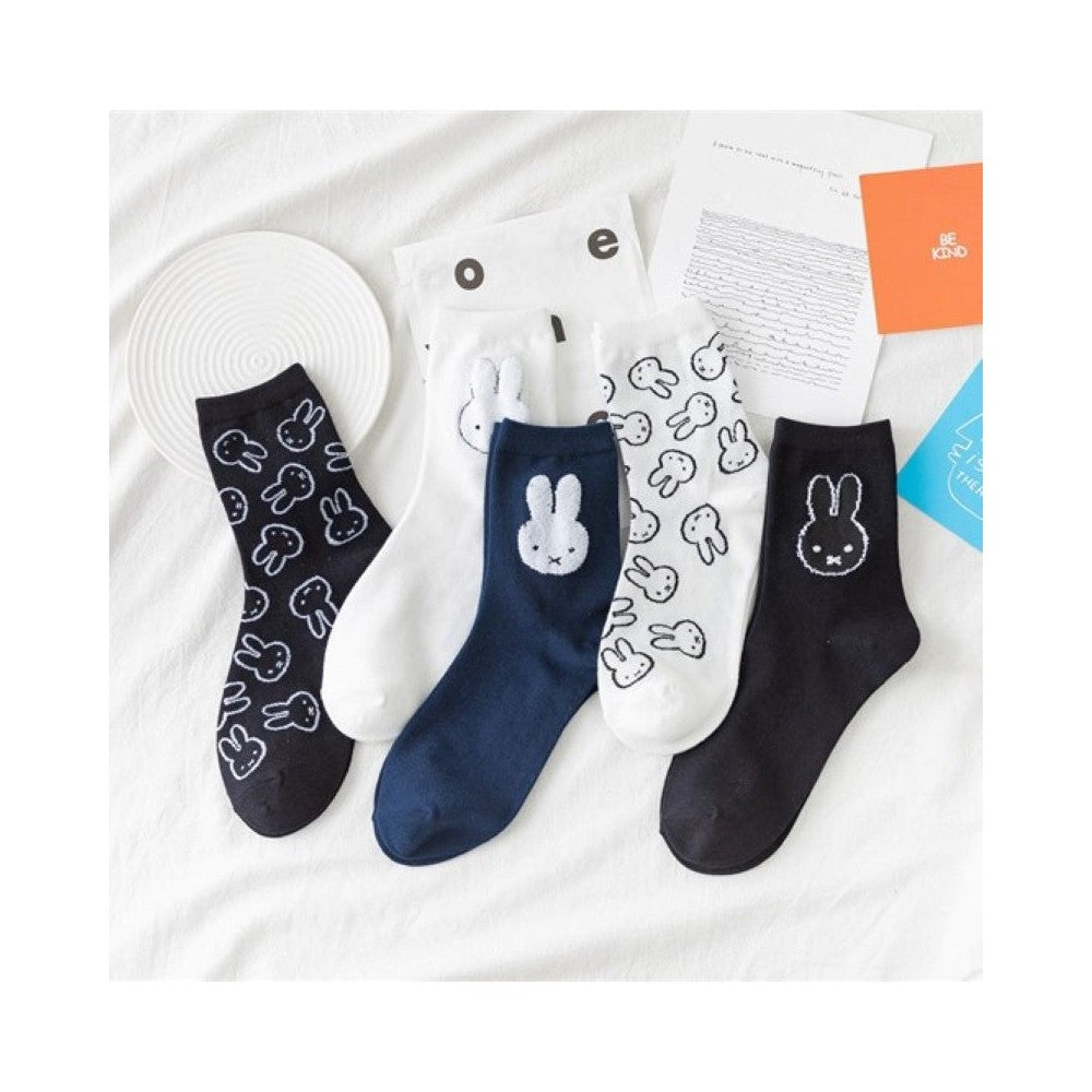 Cute Cartoon Rabbit Simple Cotton Socks