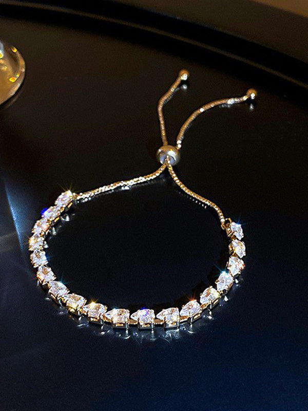 Adjustable Geometric Rhine Stones Shiny Bracelet Accessories