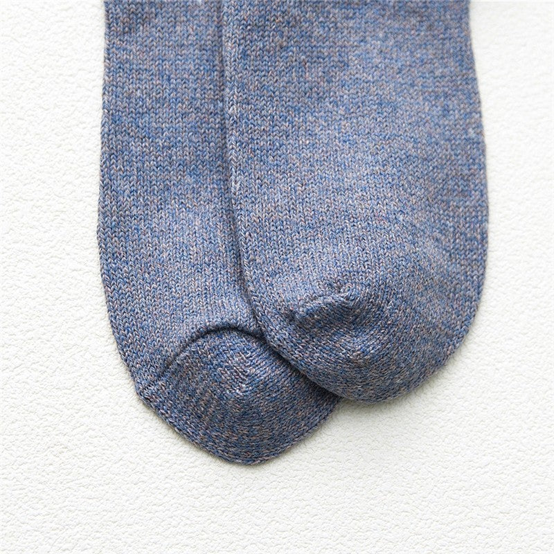 Plain Thick Breathable Mid-Calf Length Sock(A Set Of Five Pairs)