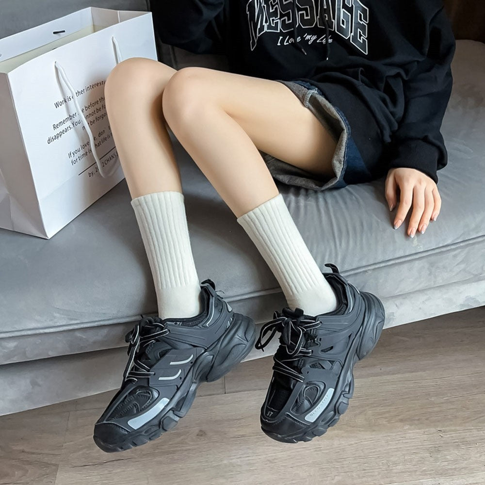 Solid Color Soft Breathable Cotton Socks