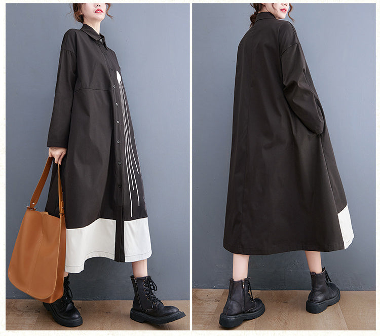 Elegant Long Sleeves Shirt Dresses for Women-Dresses-Free Shipping at meselling99