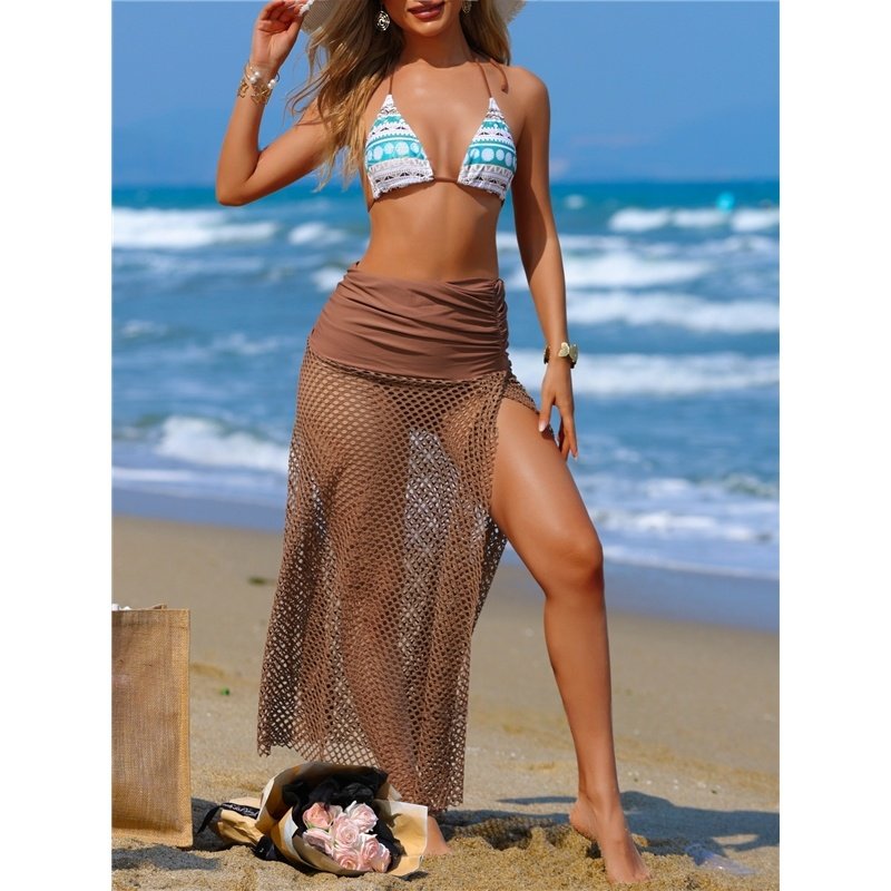 Bikini Set Women's Swimsuit With Fishnet Skirt