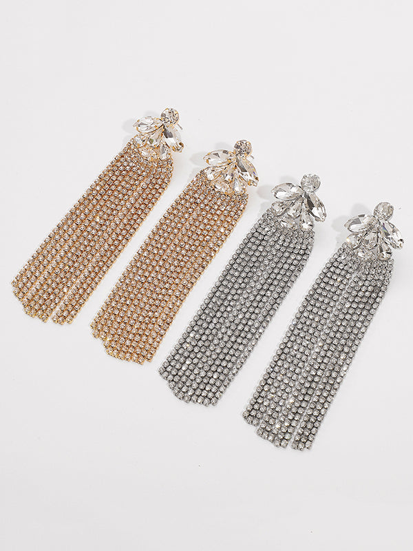 Geometric Tasseled Drop Earrings