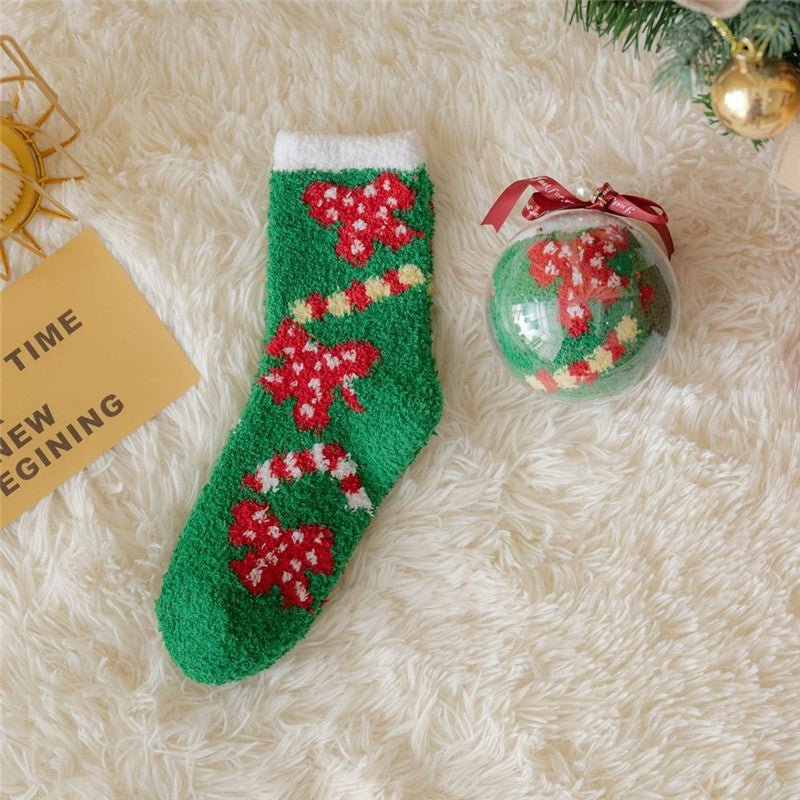 Thickened Coral Fleece Christmas Socks