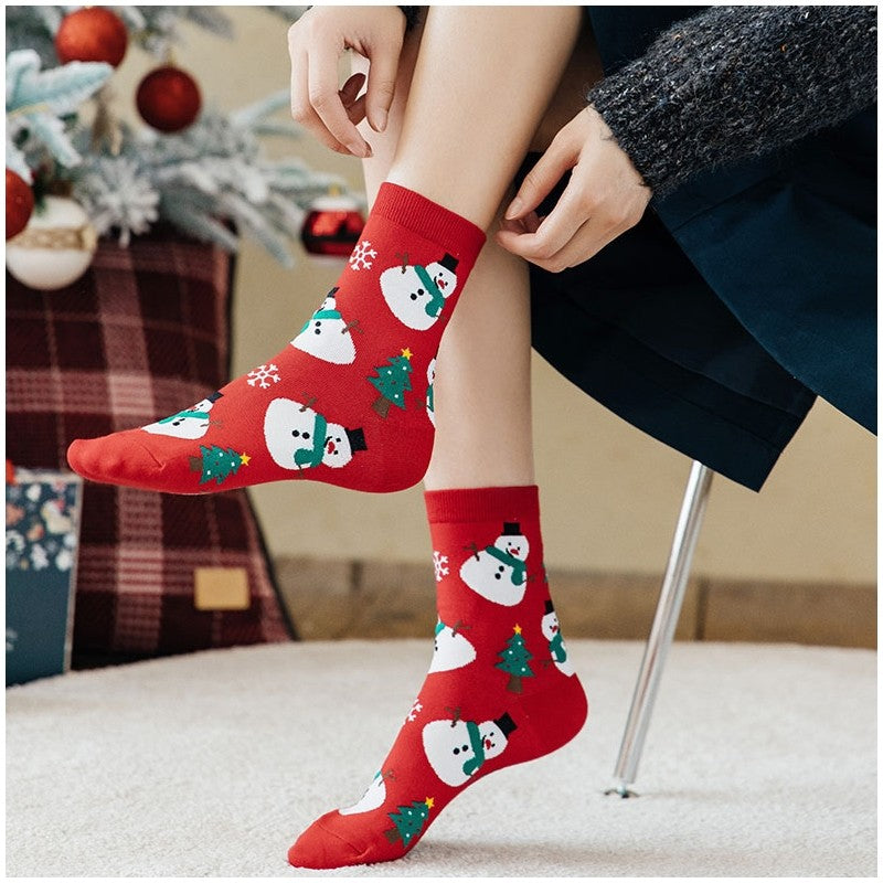 Christmas Lovely Cartoon Mid Calf Socks