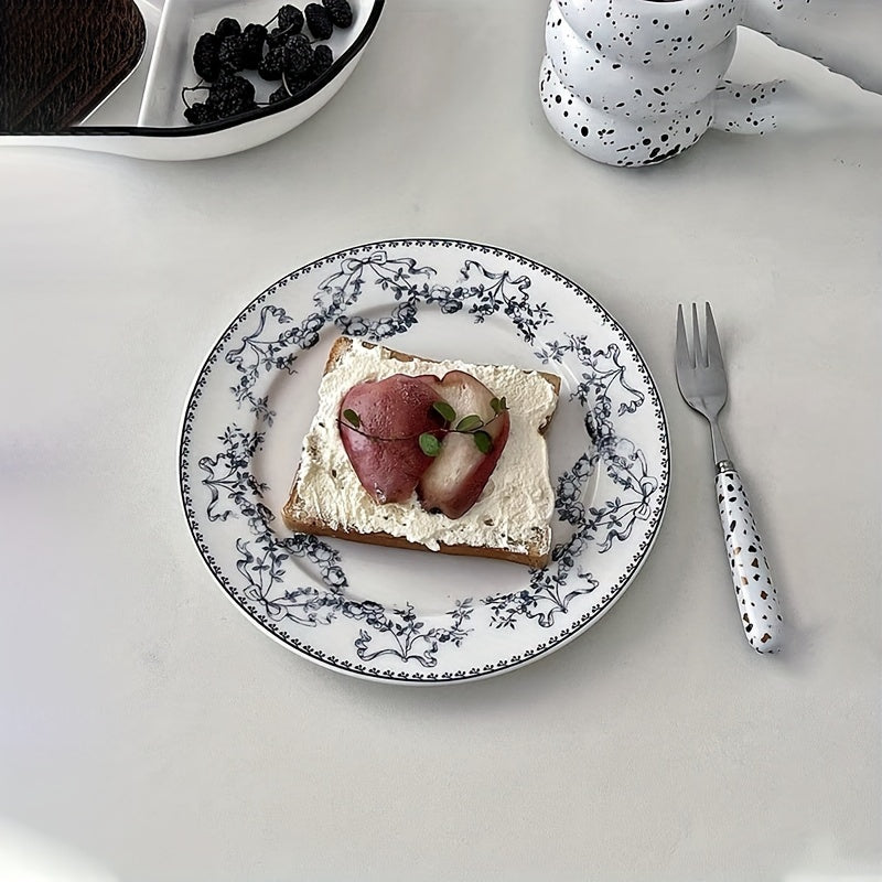 Vintage Floral Ceramic Plate