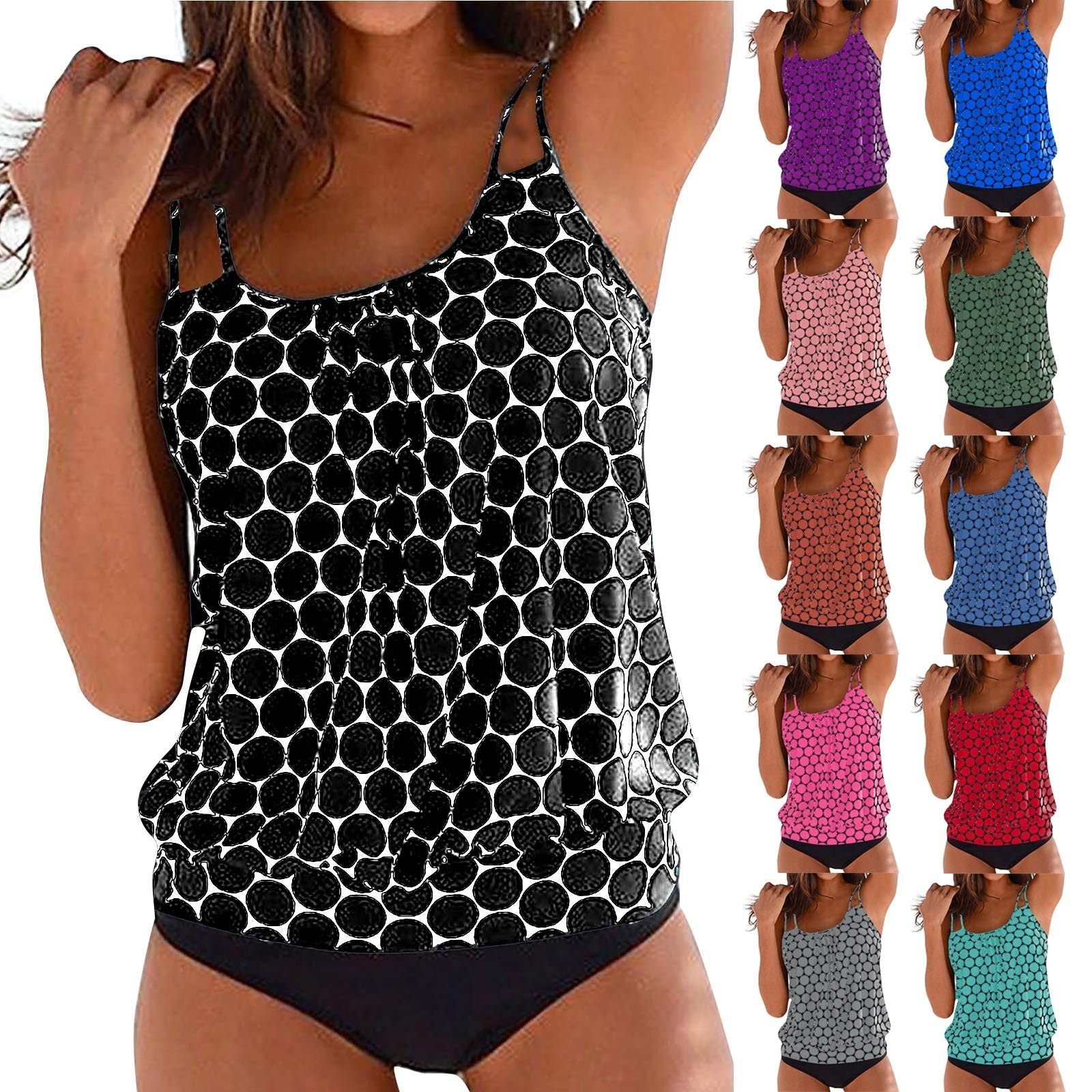 Women's Solid Color Tummy Control Swimsuit Set