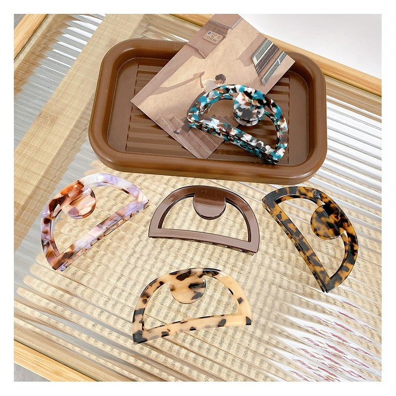Vintage Cutout Semicircle Hair Claw Clip