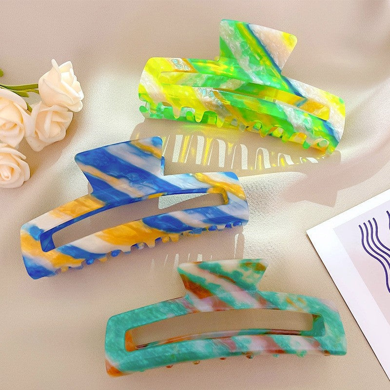 Colorful Geometric Acetate Hair Claw Clip