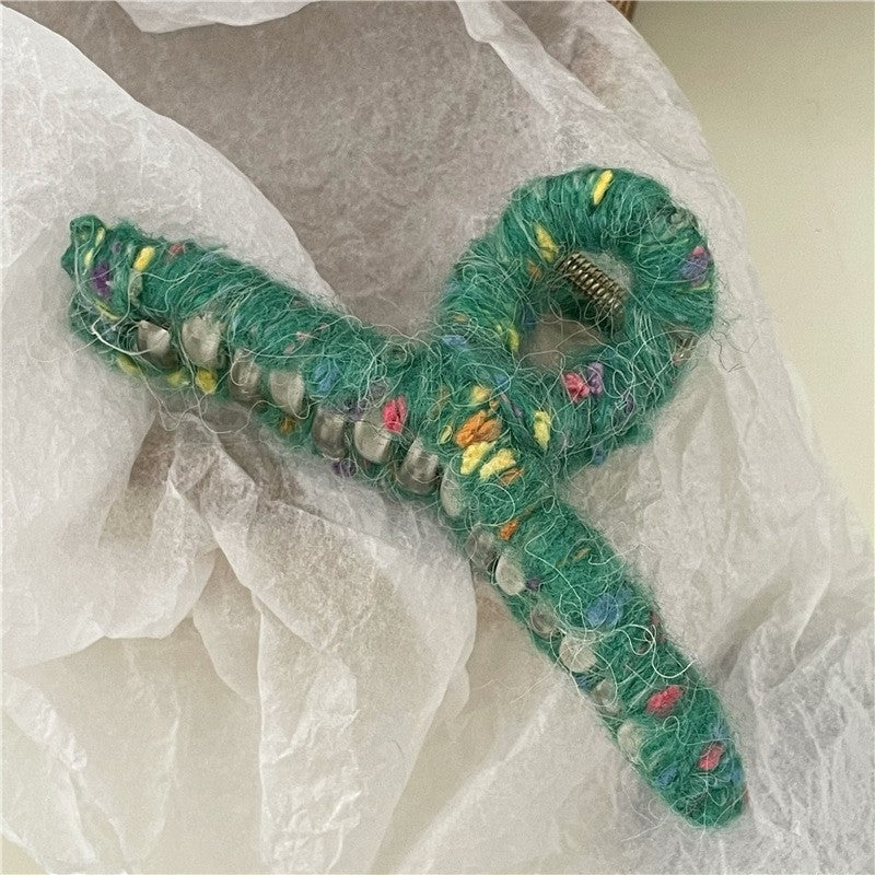 Colorful Yarn Winding Hair Claw Clip