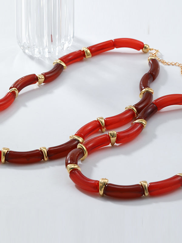 Chains Double Layered Geometric Necklaces Accessories