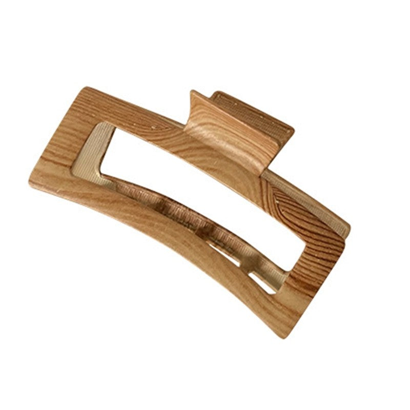 Metal Wood Grain Hair Claw Clip