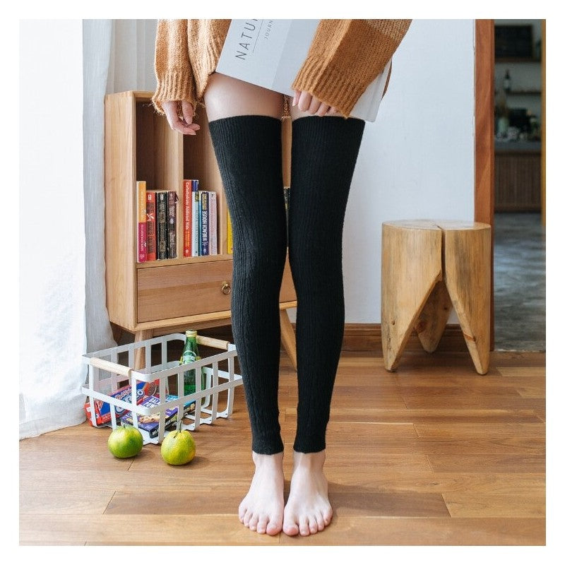 Solid Fried Dough Twists Knee Length Stockings Sets