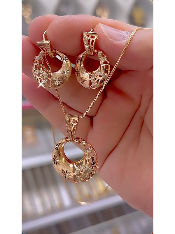 Heart Shape Drop Earrings + Necklaces Accessories