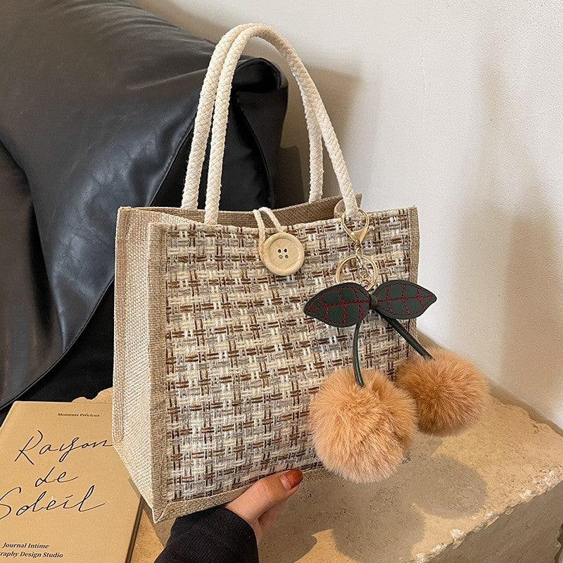 Large Capacity Shoulder Bag With Scarf