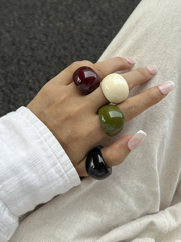 Geometric Solid Color Rings Accessories