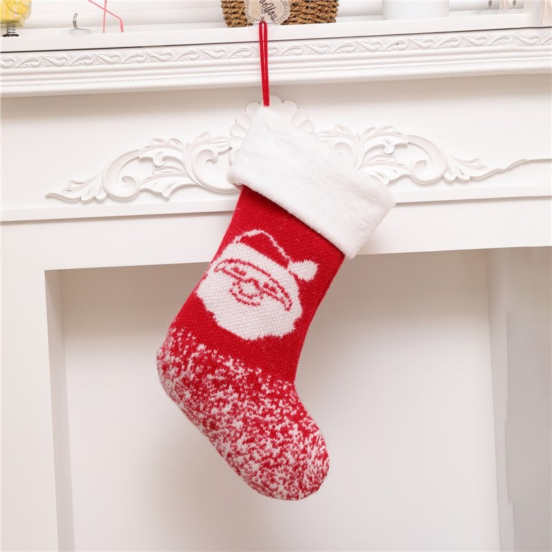 Large Knitted Snowman Old Man Sock Gift Bag Christmas Decoration