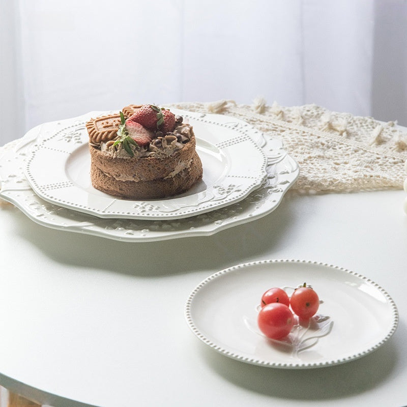 Floating Lily of the Valley Collection ¨C Scalloped Ceramic Pasta Plate