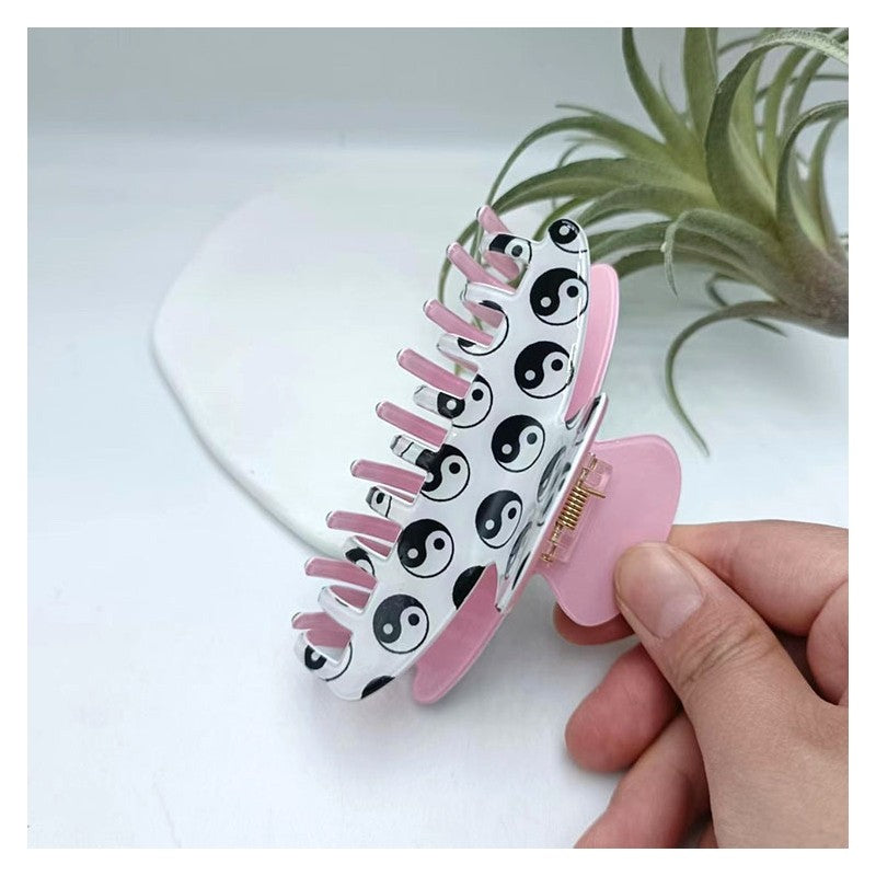 Yin-Yang Printed Stylish Hair Claw Clip