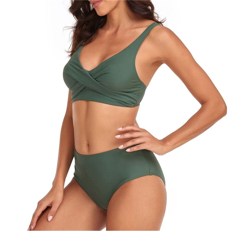New Cross-Front Bikini Set For Women, One-Drop Shipping