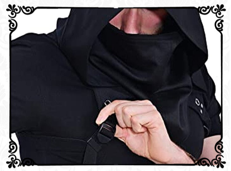 Cyberpunk Hooded Cloak - Medieval Cosplay Costume for Halloween