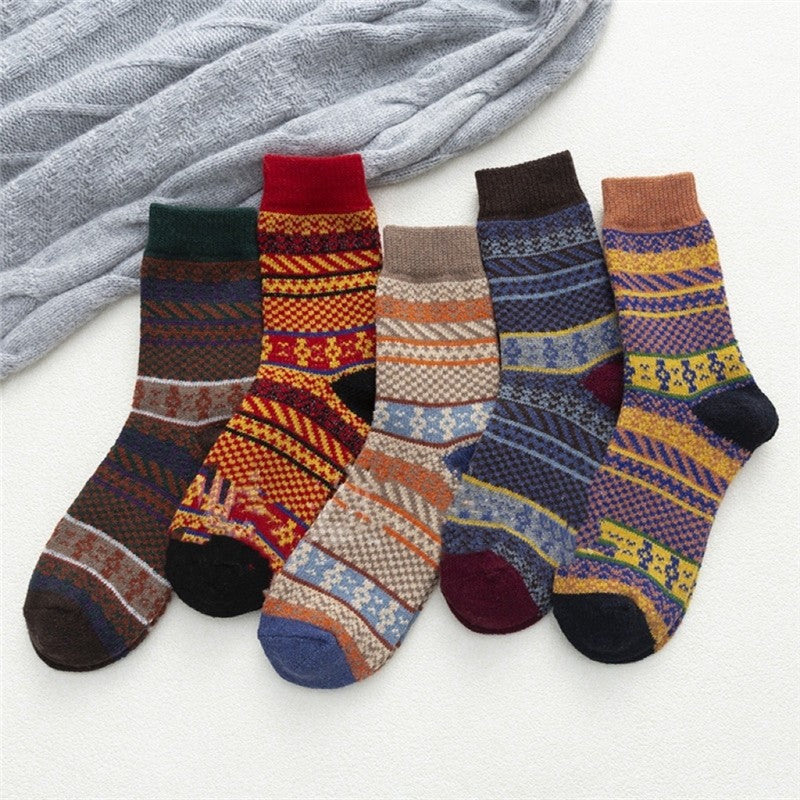 Thick Wear-Resisting Absorb Sweat Wool Sock(A Set Of Five Pairs)