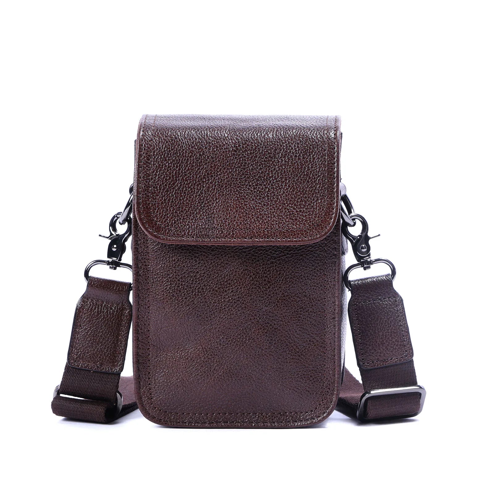 Genuine Leather Men's Shoulder Bag – Vintage Style Crossbody Phone Pouch