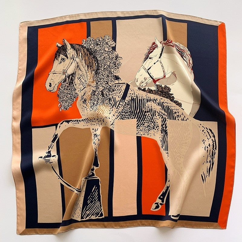Malaysian Print Square Silk Scarf