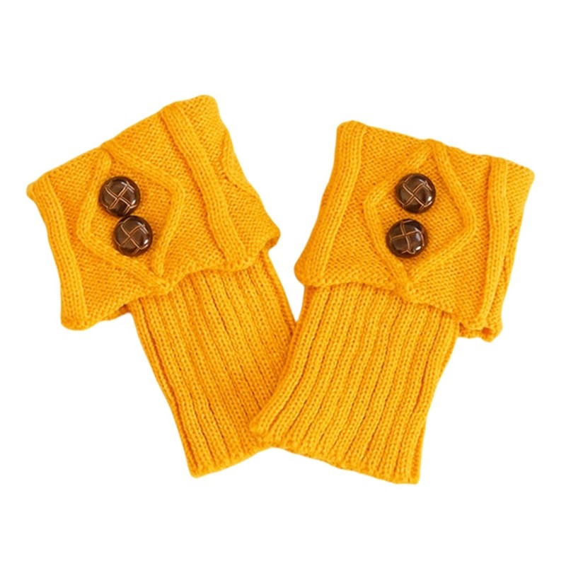 Knitted Short Diamond Flap Buttoned Sock Covers