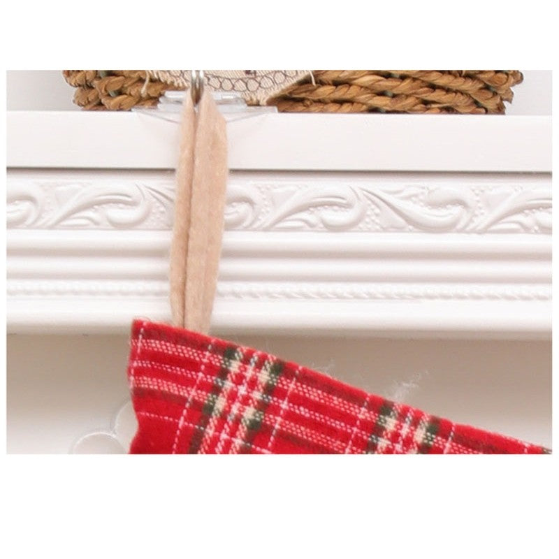 Large Embroidered Burlap Sock Gift Bag Christmas Decoration