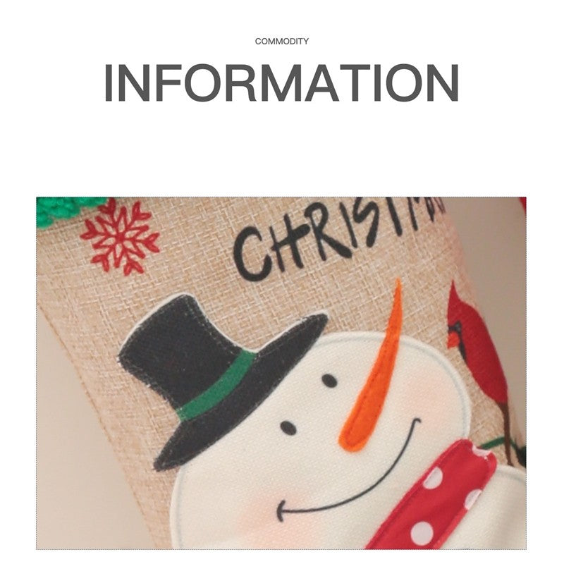 Snowman Santa Sock Gift Bag Christmas Decoration