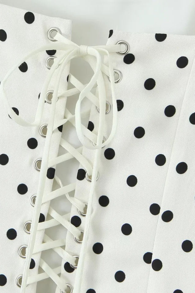 Polka Dot Square Neck Cami Mini Dress