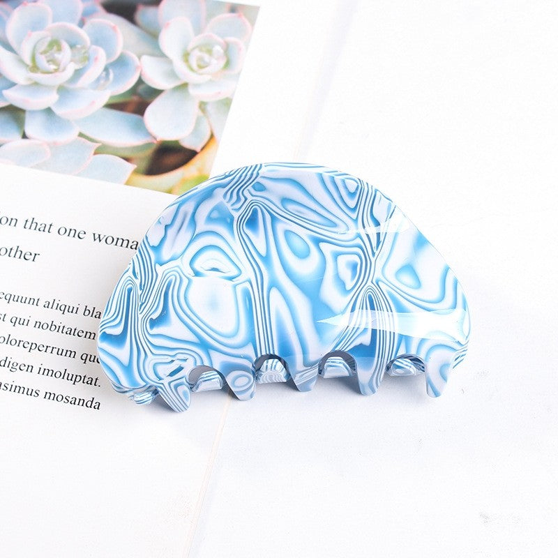 Marbled Print Retro Hair Claw Clip
