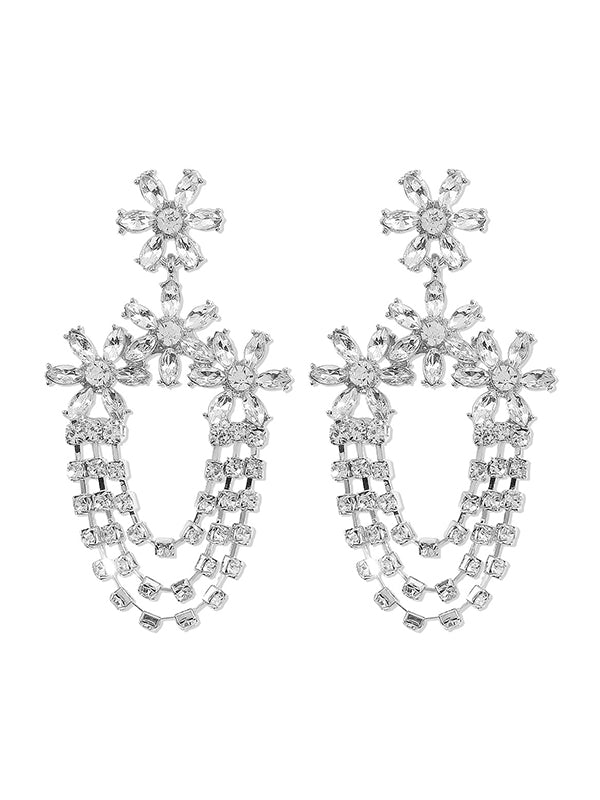 Geometric Tasseled Drop Earrings