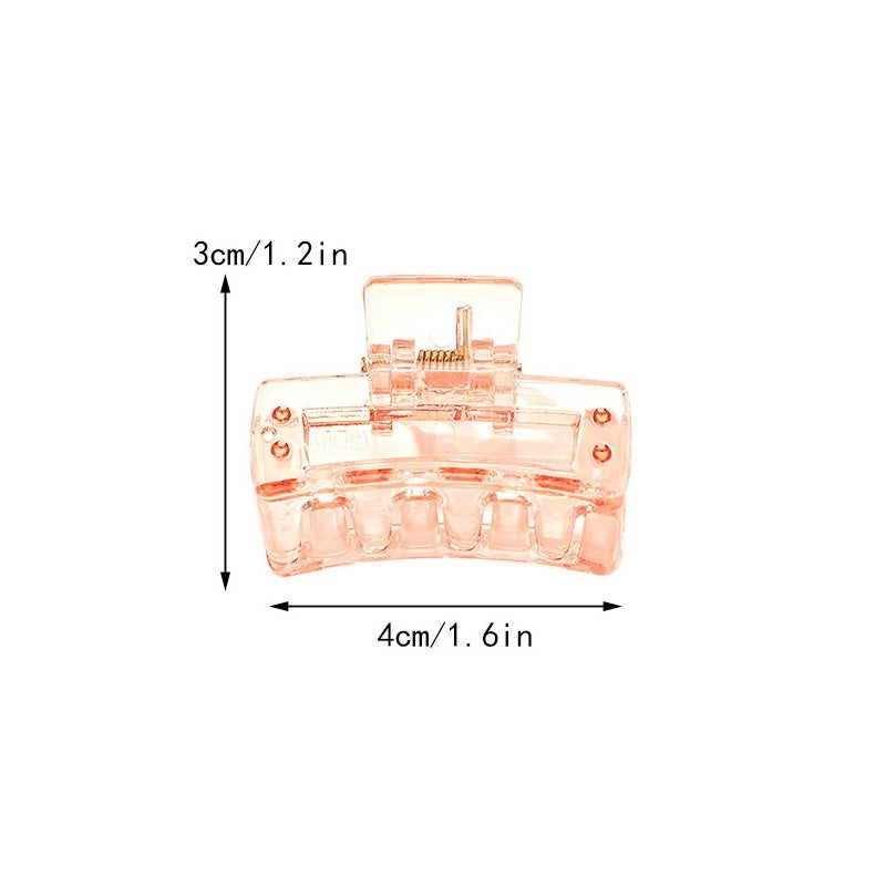 Transparent Macaron Color Rectangle Claw Clip