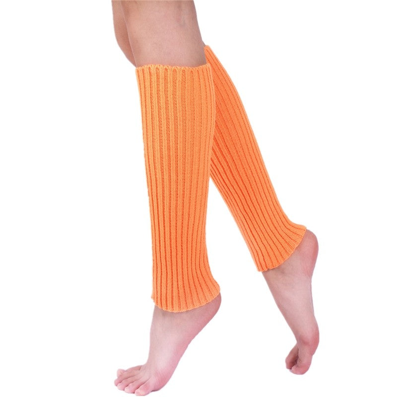 Solid Color Knitted Ankle Leg Warmers
