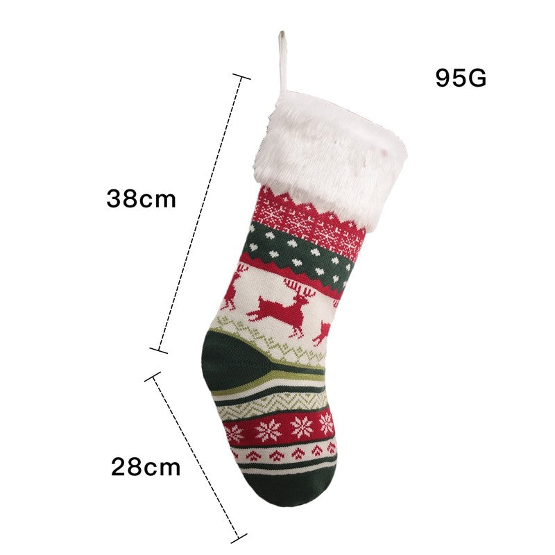 Colorful Knitted Sock Candy Gift Bag Christmas Decoration