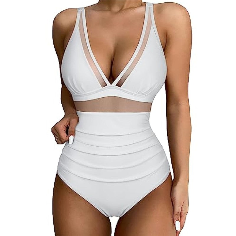 Women's High Waist One Piece Swimsuit Sexy Hollow Out