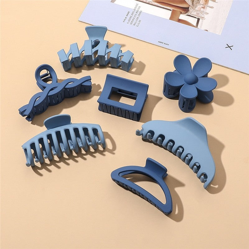 Matte Blue Multi Shape Claw Clip