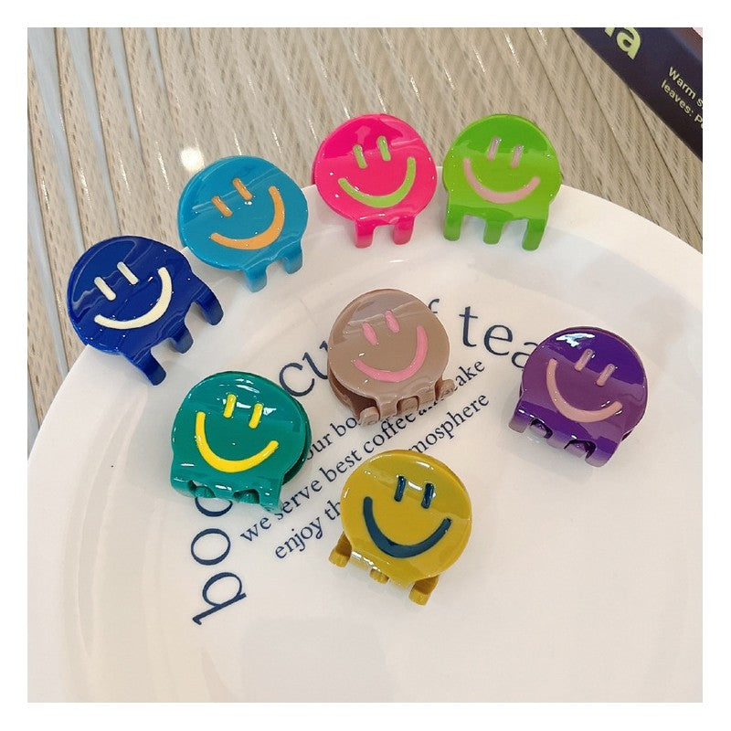 Acrylic Smiley Mini Hair Claw Clip