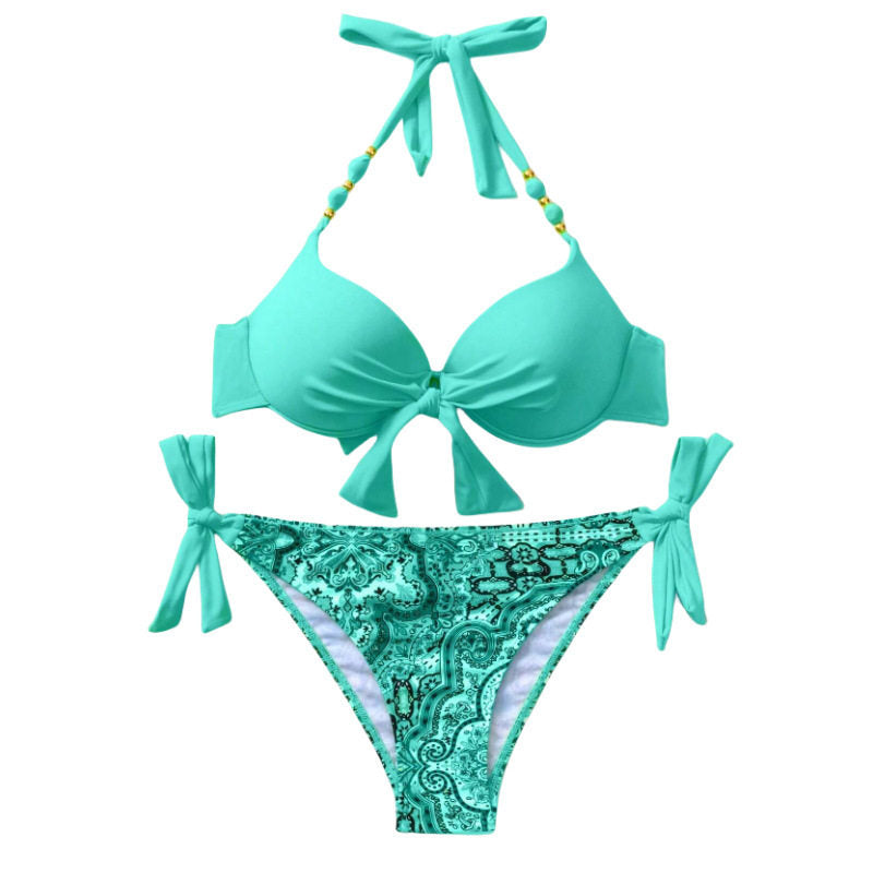 Bikini Set With Print And Tie Details