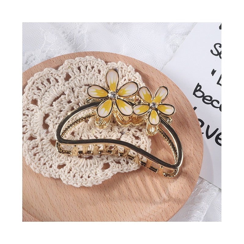 Vintage Semicircle Flower Hair Claw Clip