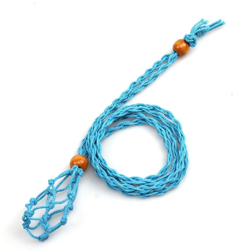 Adjustable Braided Wax Cord Pendant Necklace