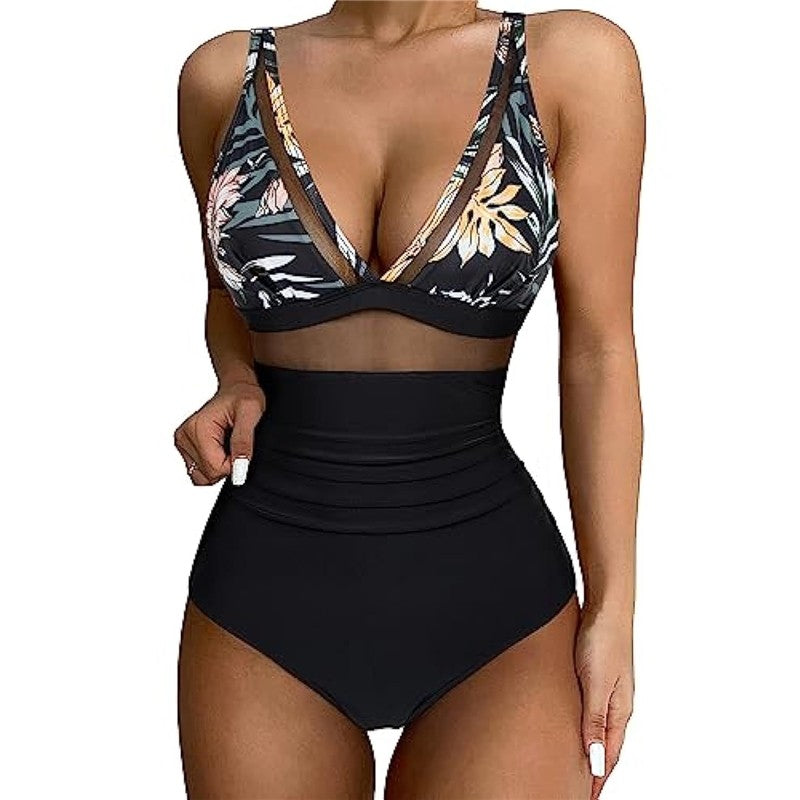 Women's High Waist One Piece Swimsuit Sexy Hollow Out
