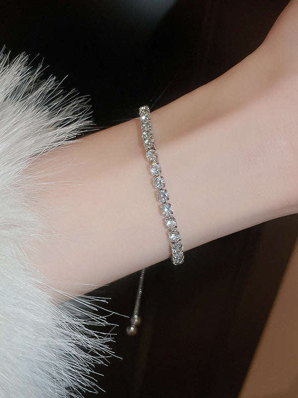 Adjustable Geometric Rhine Stones Shiny Bracelet Accessories