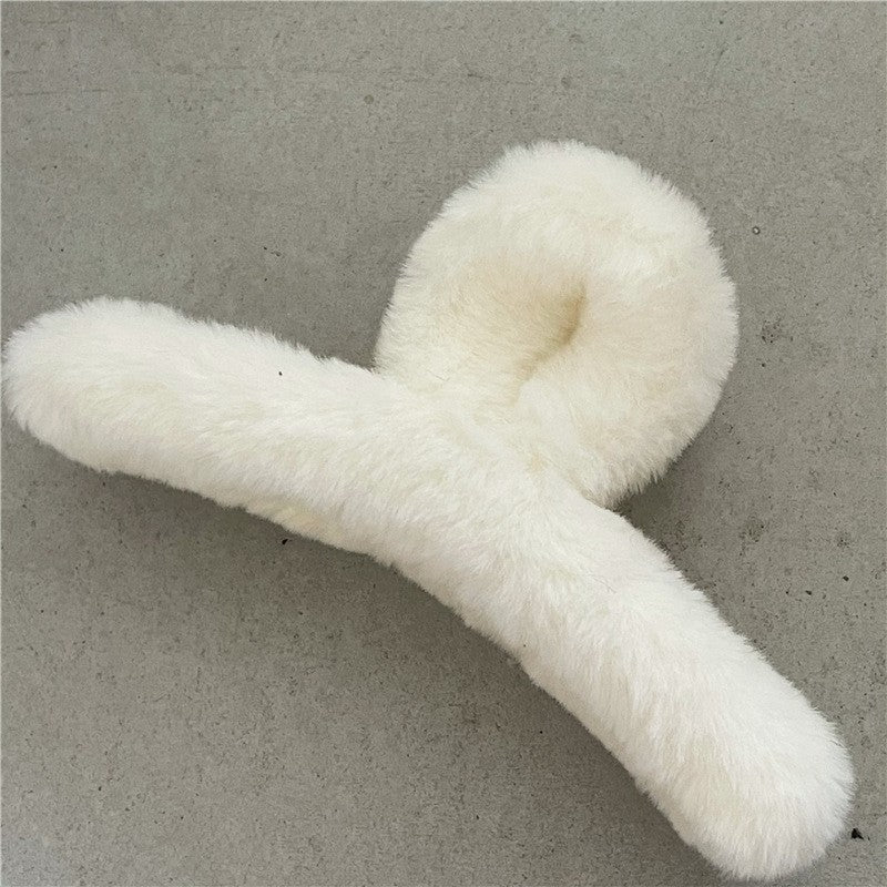 Solid Color Furry Hair Claw Clip