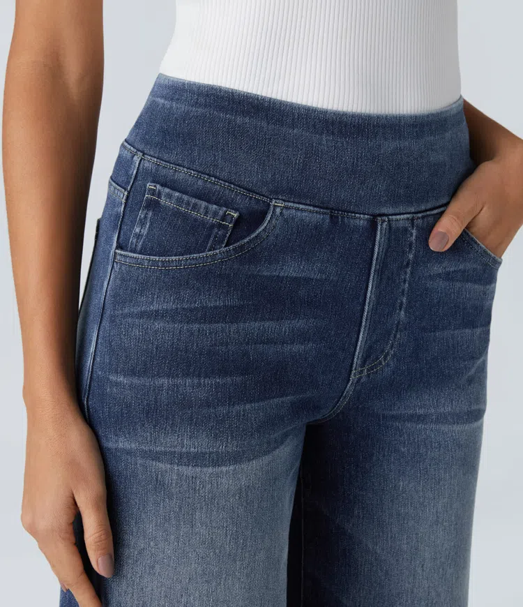 FlexiChic - Super Stretch High-Waisted Wide Leg Jeans + 50% OFF