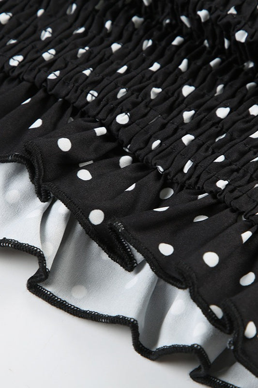 Retro Polka Dot Halter Cami Blouse