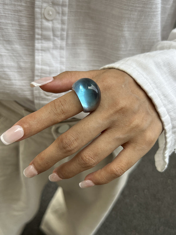 Geometric Transparent Rings Accessories