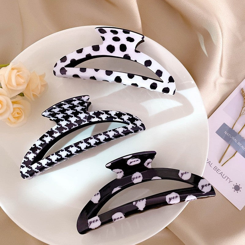 Fashion Checkerboard Houndstooth Hair Claw Clip